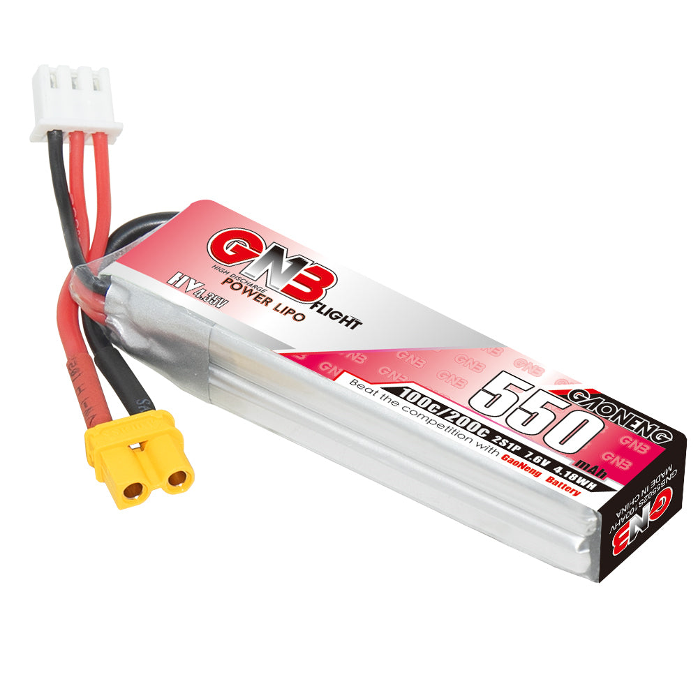 15963-4_15963-battery-gnb-gaoneng-lihv-2s-7-6v-550mah-100c-xt30-long.jpg АКБ GNB 2S 550mAh LiHV — изображение 1